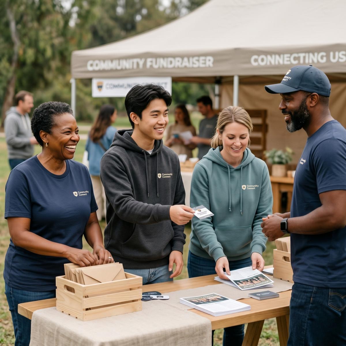 Community fundraiser with printed apparel